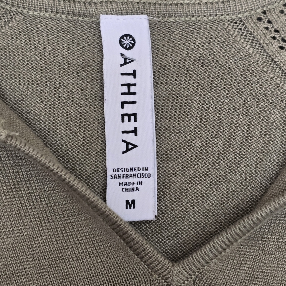 Athleta Women's Olive Hooded Sweater - Picture 3 of 4